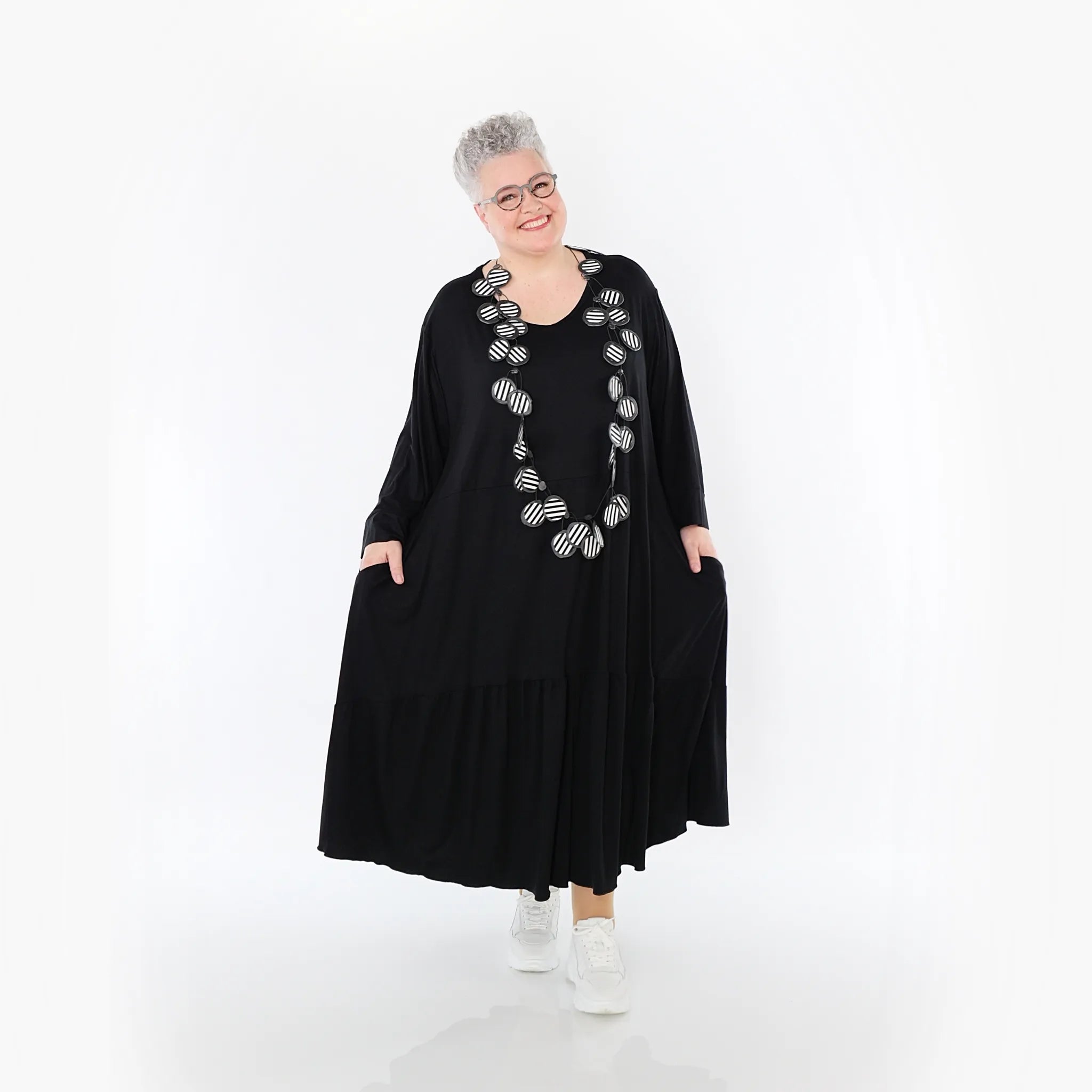 Ballonkleid von AKH Fashion aus Viskose, 1233.06712, Schwarz, Ausgefallen, Zeitlos, Schick