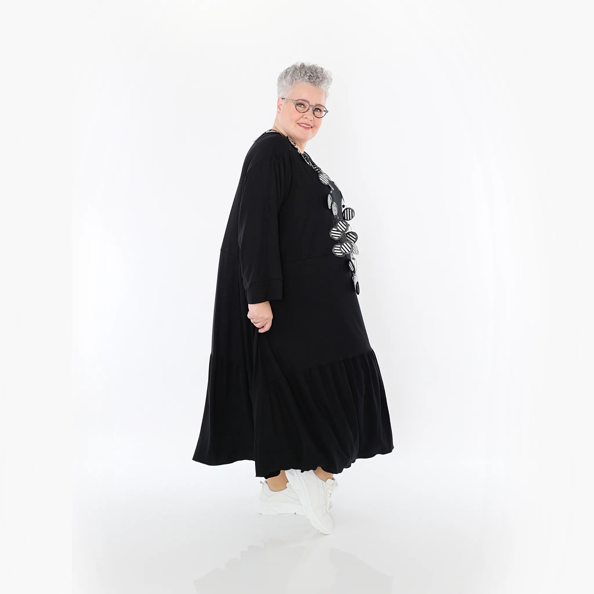 Ballonkleid von AKH Fashion aus Viskose, 1233.06712, Schwarz, Ausgefallen, Zeitlos, Schick
