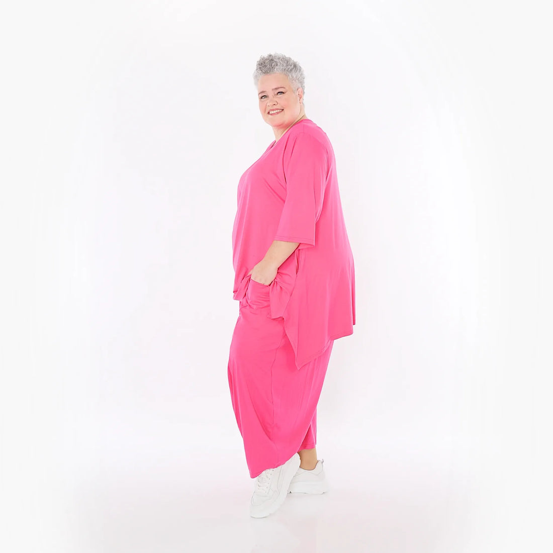 Ballonhose von AKH Fashion aus Viskose, 1233.08069, Fuchsia, Ausgefallen, Zeitlos, Schick