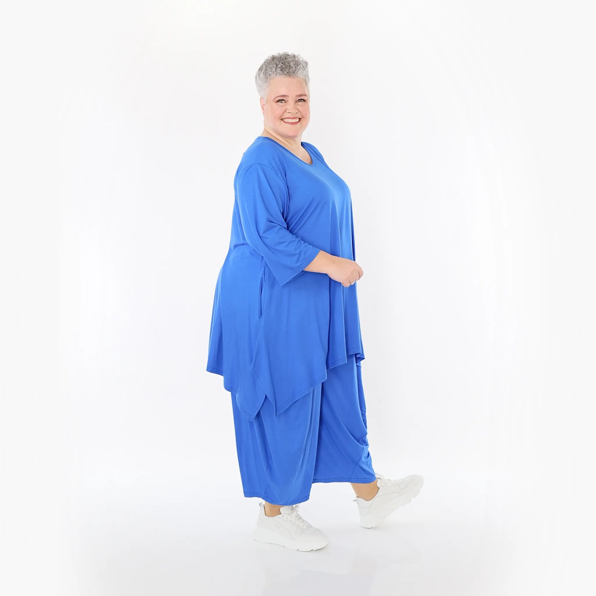 Ballonhose von AKH Fashion aus Viskose, 1233.08069, Royalblau, Ausgefallen, Zeitlos