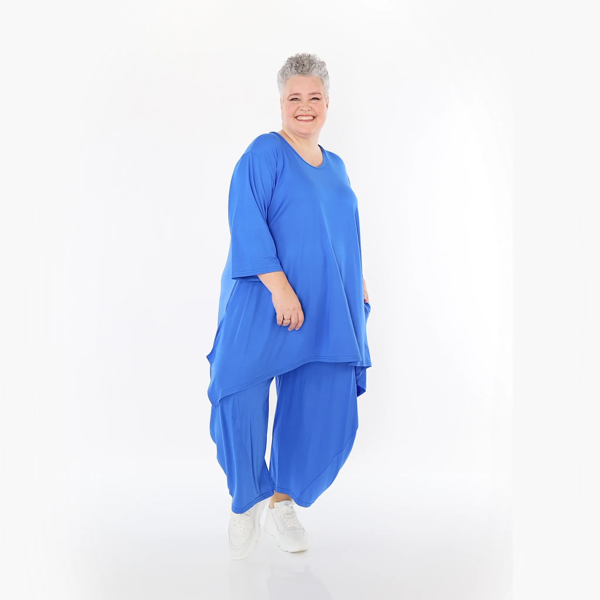 Ballonhose von AKH Fashion aus Viskose, 1233.08069, Royalblau, Ausgefallen, Zeitlos
