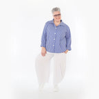 Damen Hose Lagenlook Viskose Weiß, Ballonschnitt, aufgesetzte Taschen, Oversize große Größen – AKH Basics