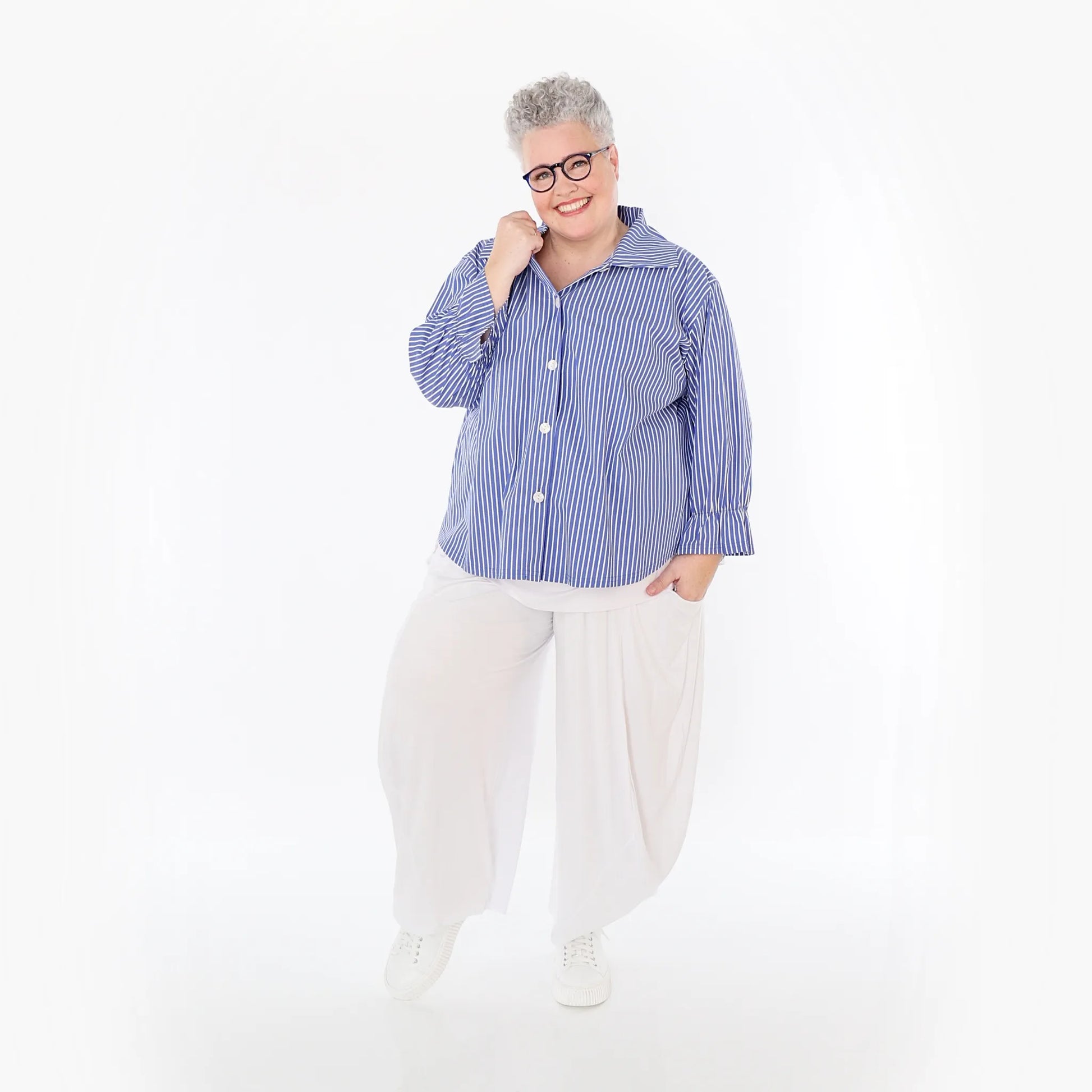  Ballonhose von AKH Fashion aus Viskose, 1233.08069, Weiß, Ausgefallen, Zeitlos, Schick