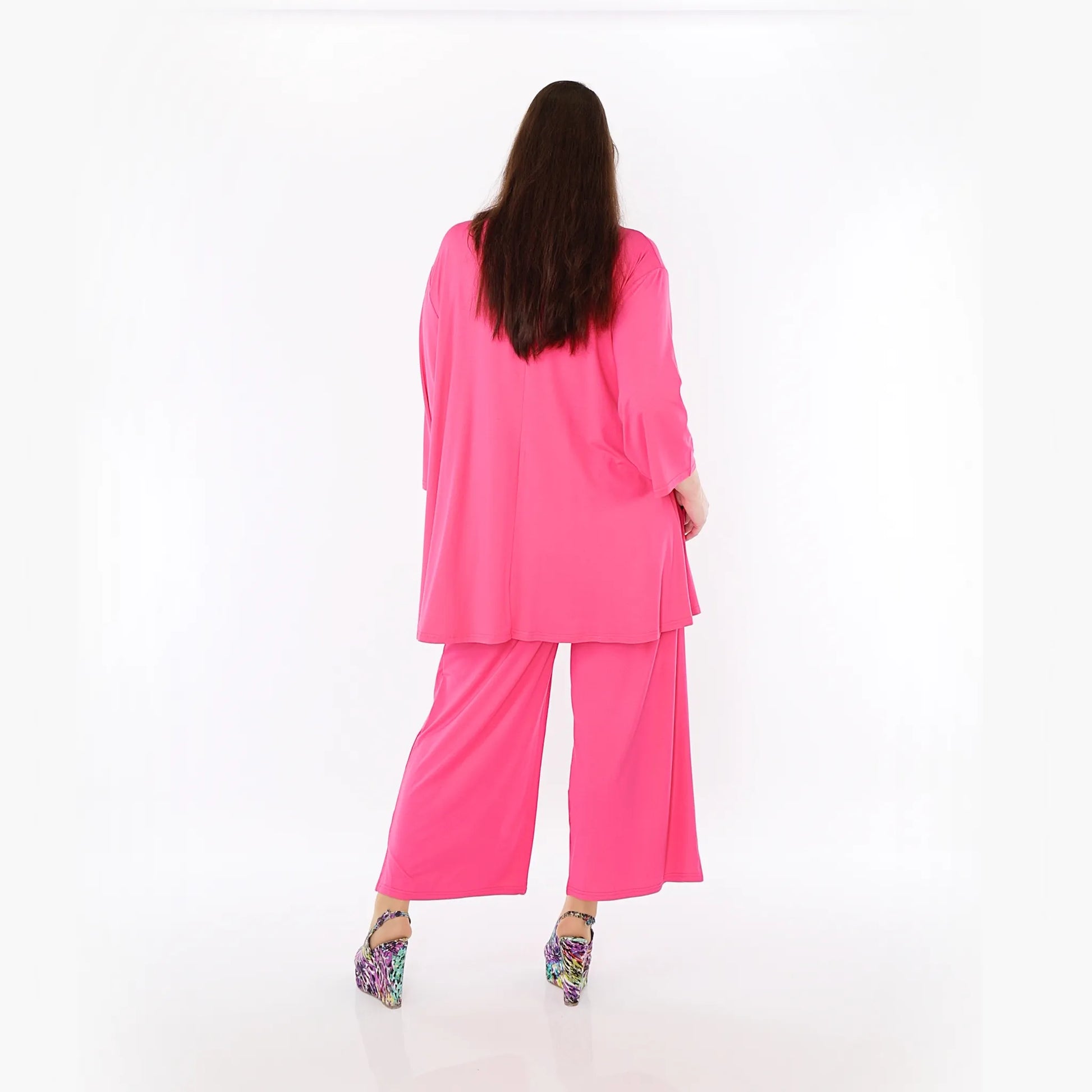  AKH Fashion Bigshirt in Glocken-Form, aus Viskose, 1233.01892, Fuchsia, Ausgefallen, Zeitlos