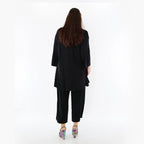 AKH Fashion Bigshirt in Glocken-Form, aus Viskose, 1233.01892, Schwarz, Ausgefallen, Zeitlos