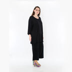 AKH Fashion Bigshirt in Glocken-Form, aus Viskose, 1233.01892, Schwarz, Ausgefallen, Zeitlos