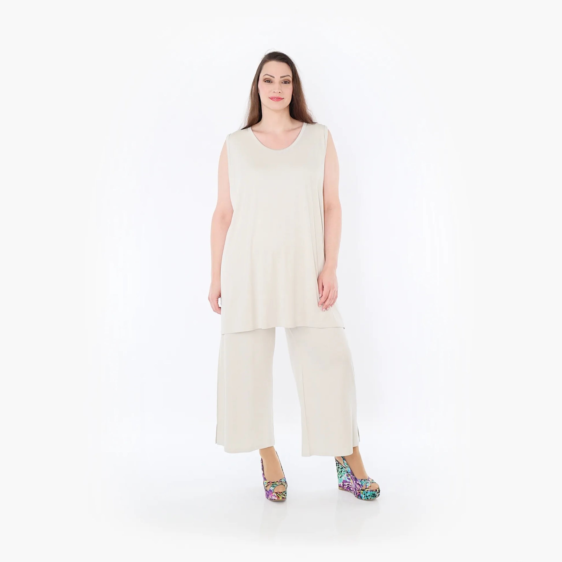  AKH Fashion Top in gerader Form, aus Viskose, 1233.06675, Beige, Ausgefallen, Zeitlos
