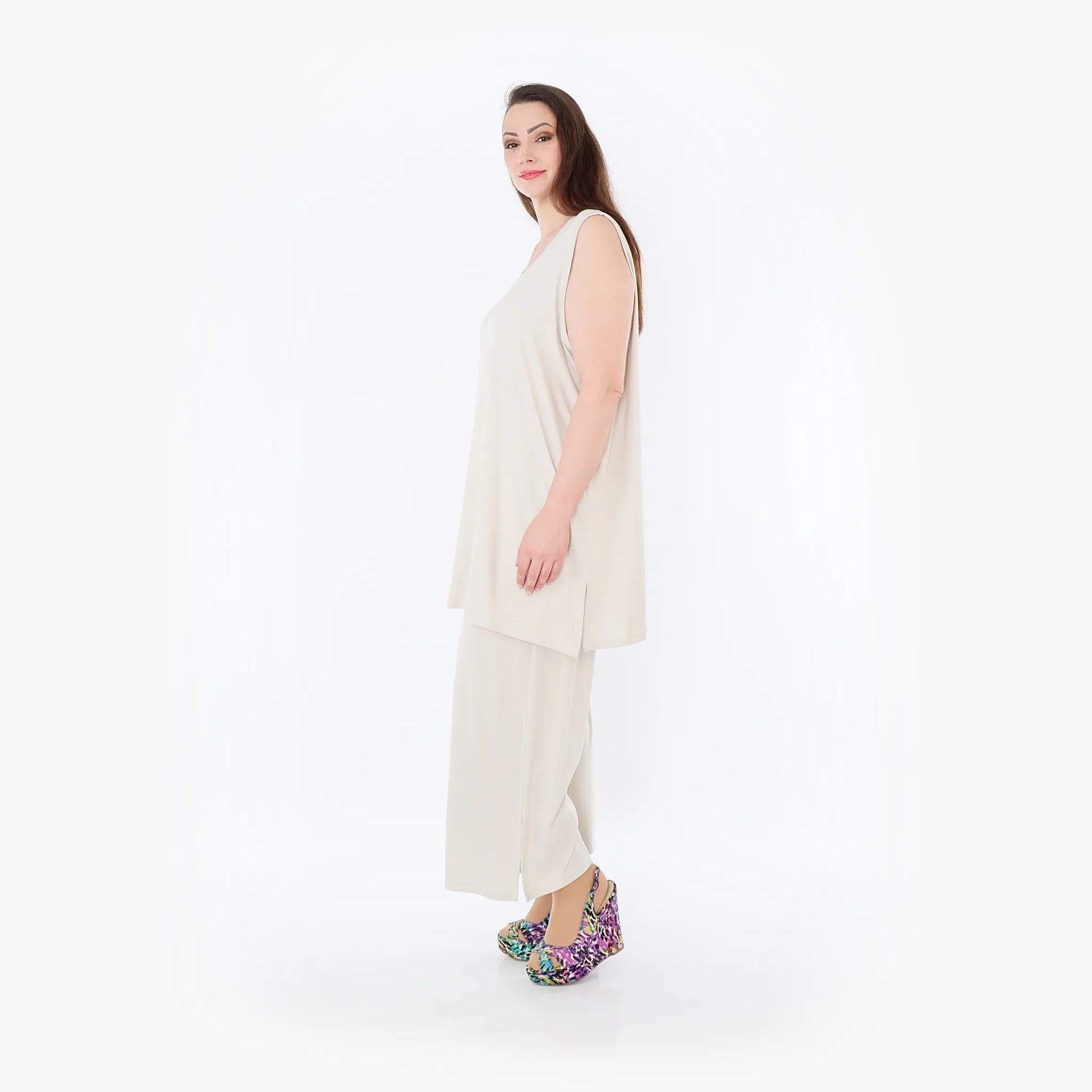  AKH Fashion Top in gerader Form, aus Viskose, 1233.06675, Beige, Ausgefallen, Zeitlos