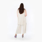  AKH Fashion Hose in gerader Form, aus Viskose, 1233.00225, Beige, Ausgefallen, Zeitlos