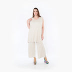  AKH Fashion Hose in gerader Form, aus Viskose, 1233.00225, Beige, Ausgefallen, Zeitlos