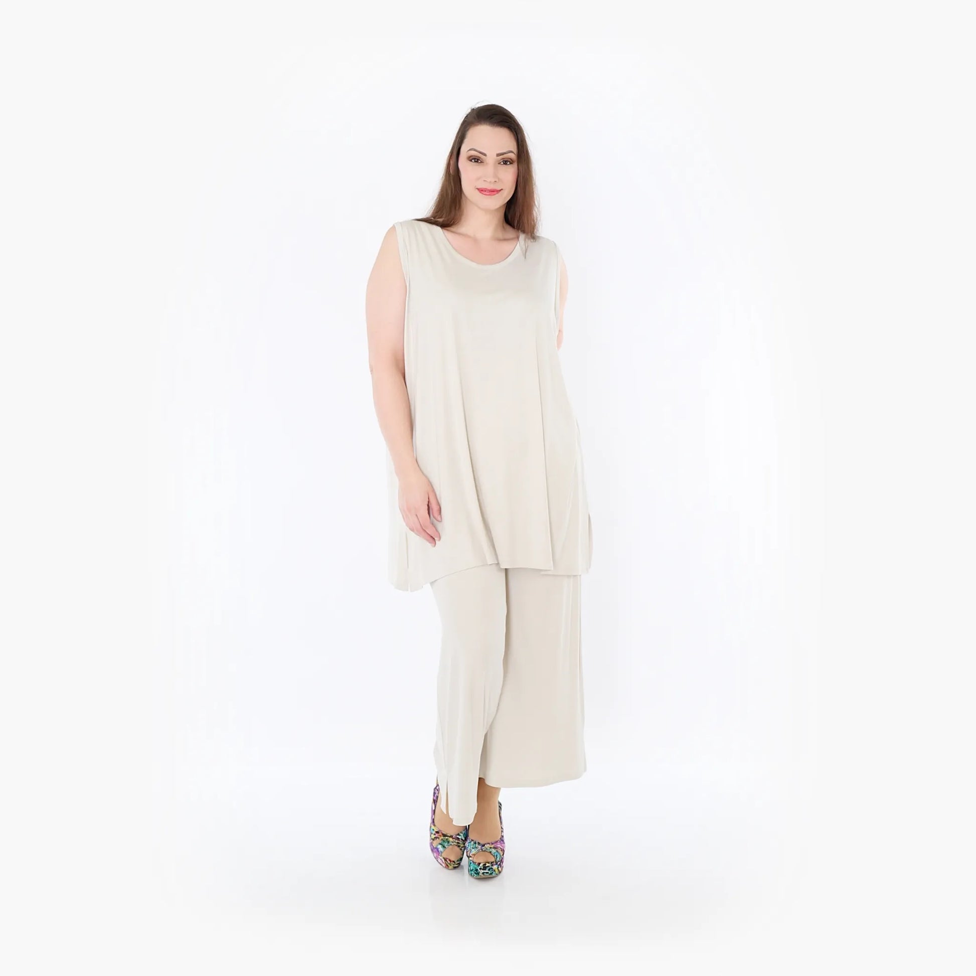  AKH Fashion Top in gerader Form, aus Viskose, 1233.06675, Beige, Ausgefallen, Zeitlos