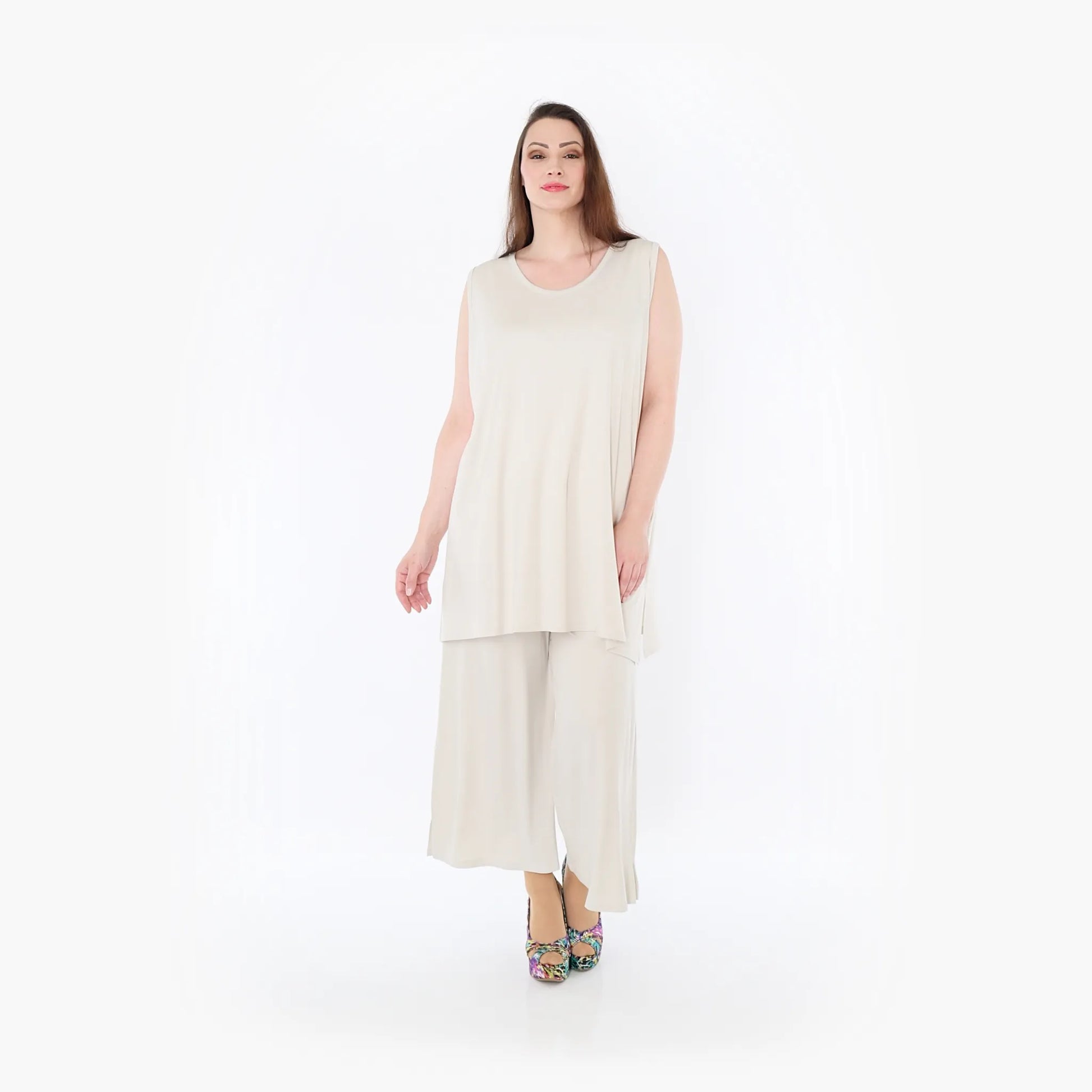  AKH Fashion Top in gerader Form, aus Viskose, 1233.06675, Beige, Ausgefallen, Zeitlos