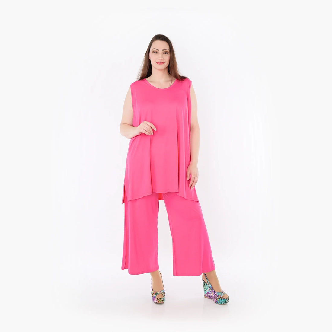 AKH Fashion Top in gerader Form, aus Viskose, 1233.06675, Fuchsia, Ausgefallen, Zeitlos