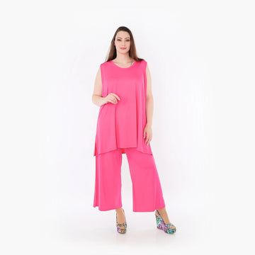  AKH Fashion Top in gerader Form, aus Viskose, 1233.06675, Fuchsia, Ausgefallen, Zeitlos