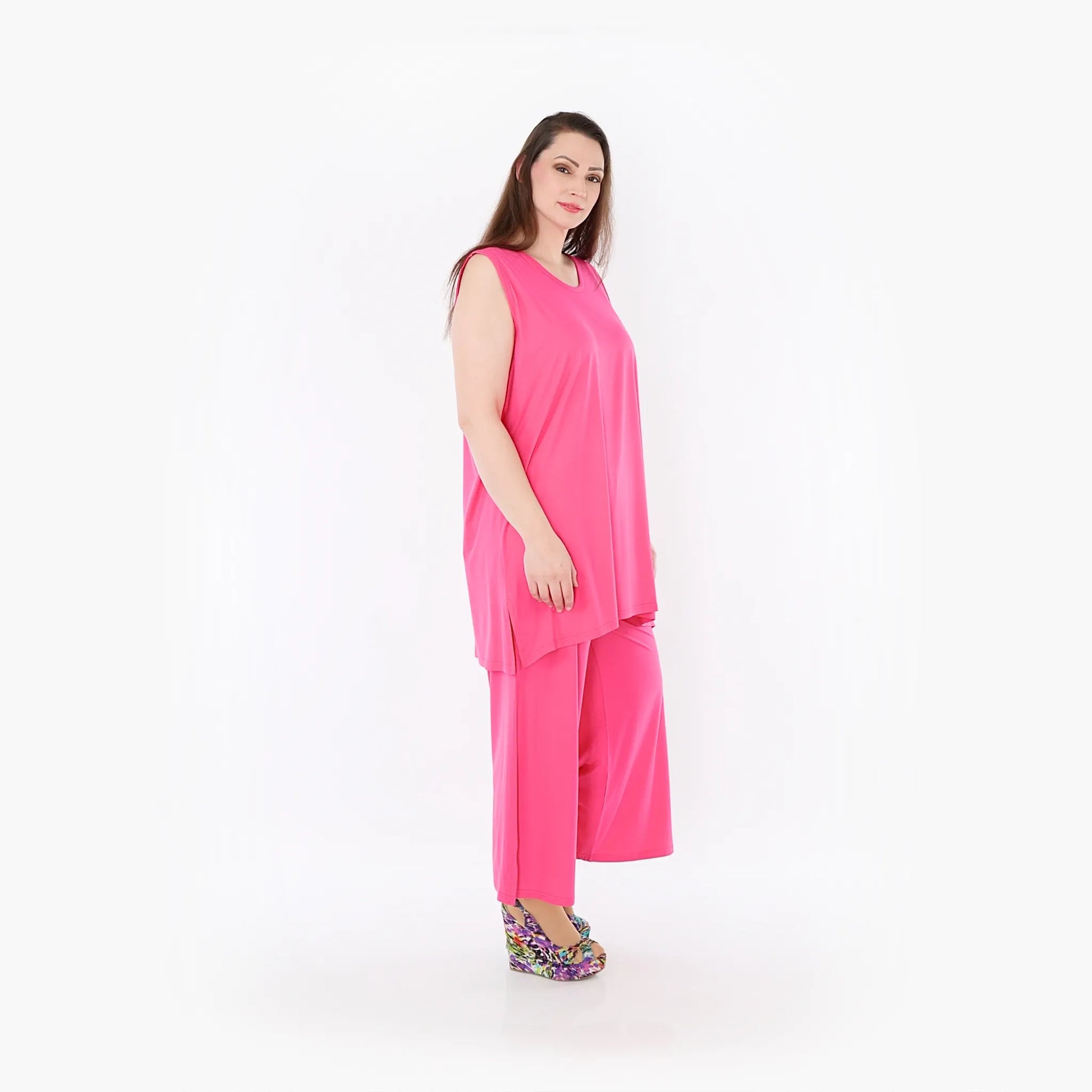  AKH Fashion Top in gerader Form, aus Viskose, 1233.06675, Fuchsia, Ausgefallen, Zeitlos