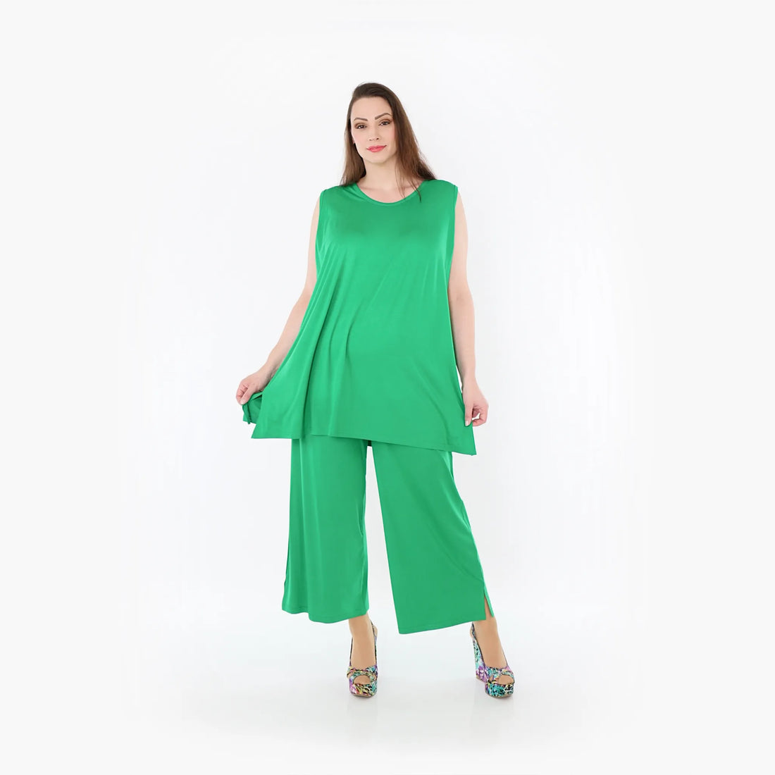  AKH Fashion Top in gerader Form, aus Viskose, 1233.06675, Grün, Ausgefallen, Zeitlos
