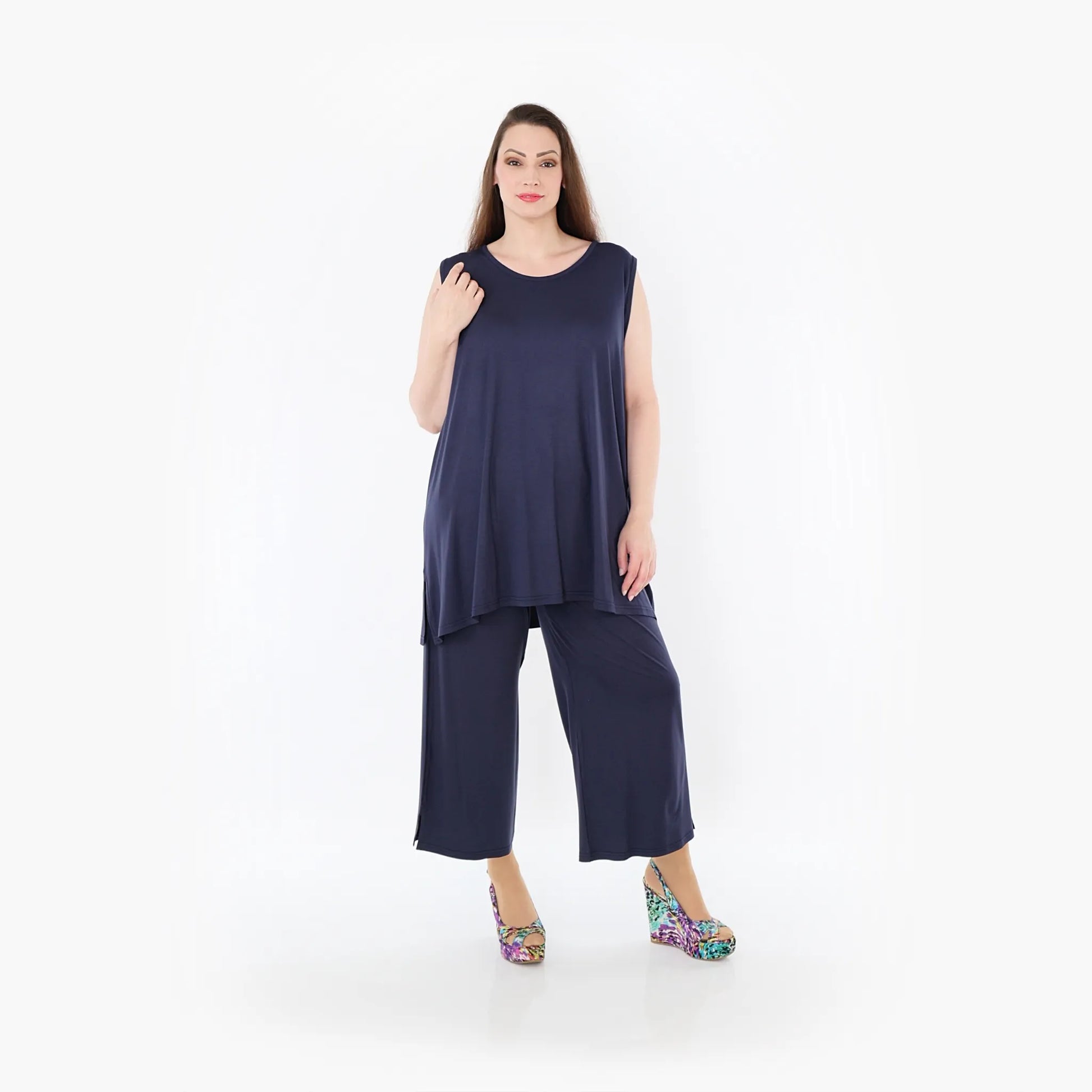 AKH Fashion Top in gerader Form, aus Viskose, 1233.06675, Marine, Ausgefallen, Zeitlos