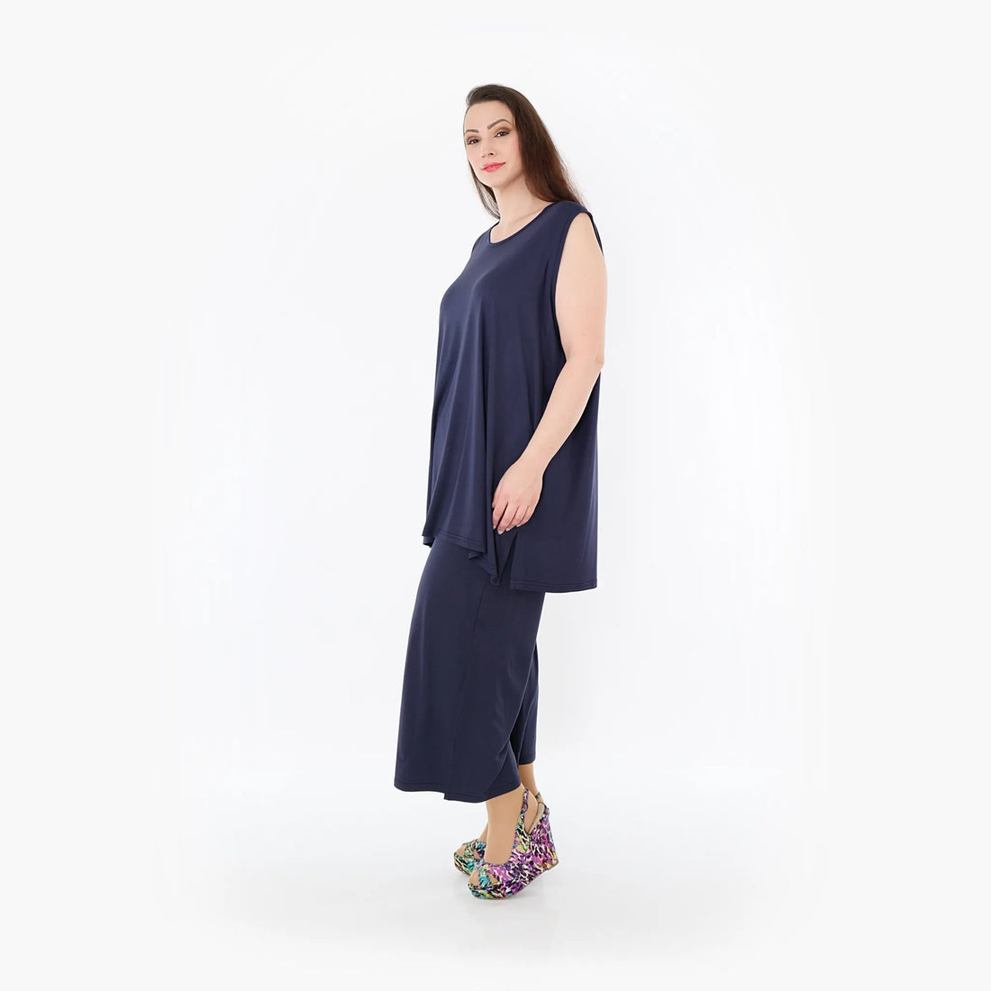 AKH Fashion Top in gerader Form, aus Viskose, 1233.06675, Marine, Ausgefallen, Zeitlos