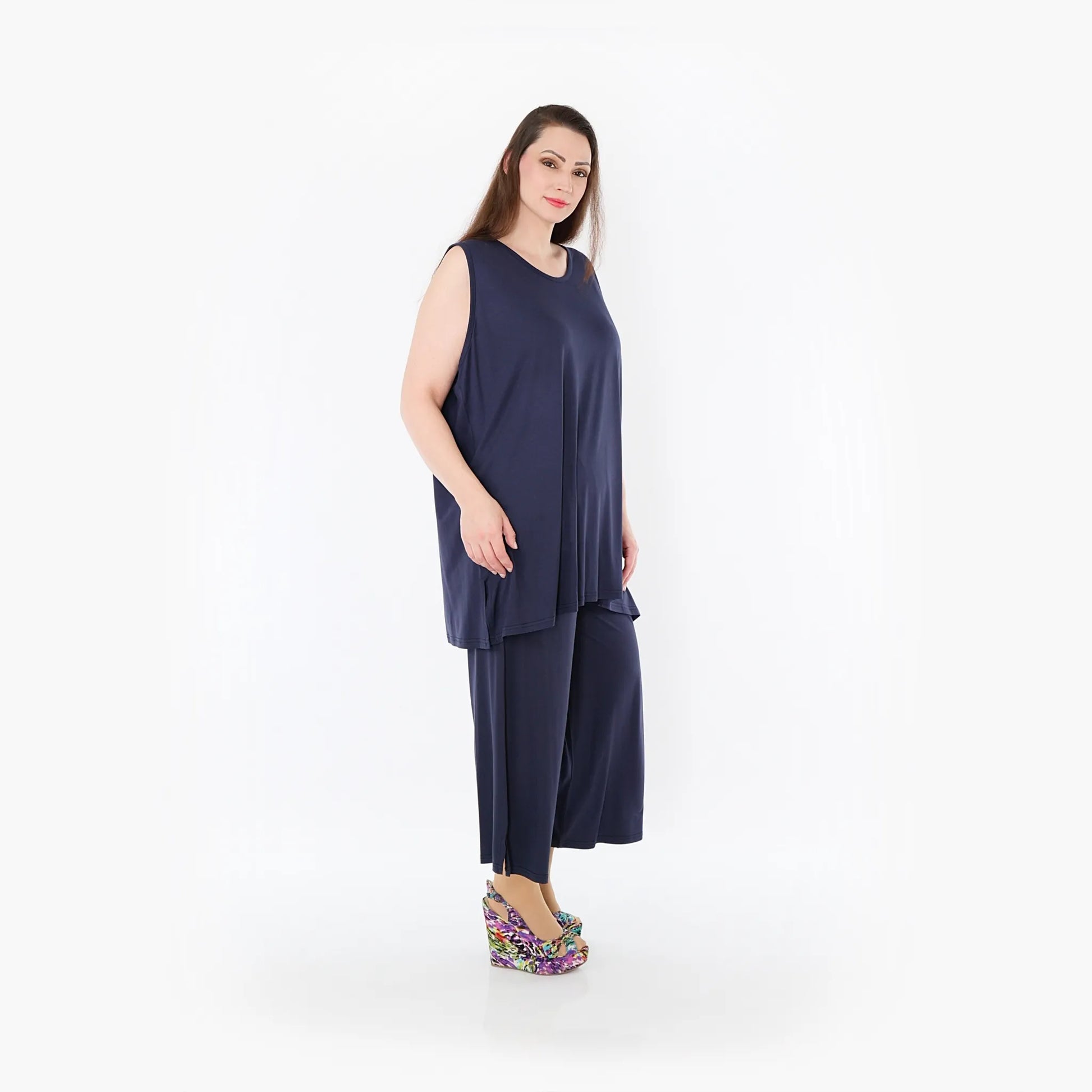  AKH Fashion Top in gerader Form, aus Viskose, 1233.06675, Marine, Ausgefallen, Zeitlos