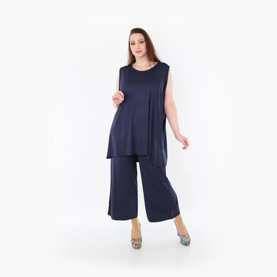  AKH Fashion Top in gerader Form, aus Viskose, 1233.06675, Marine, Ausgefallen, Zeitlos