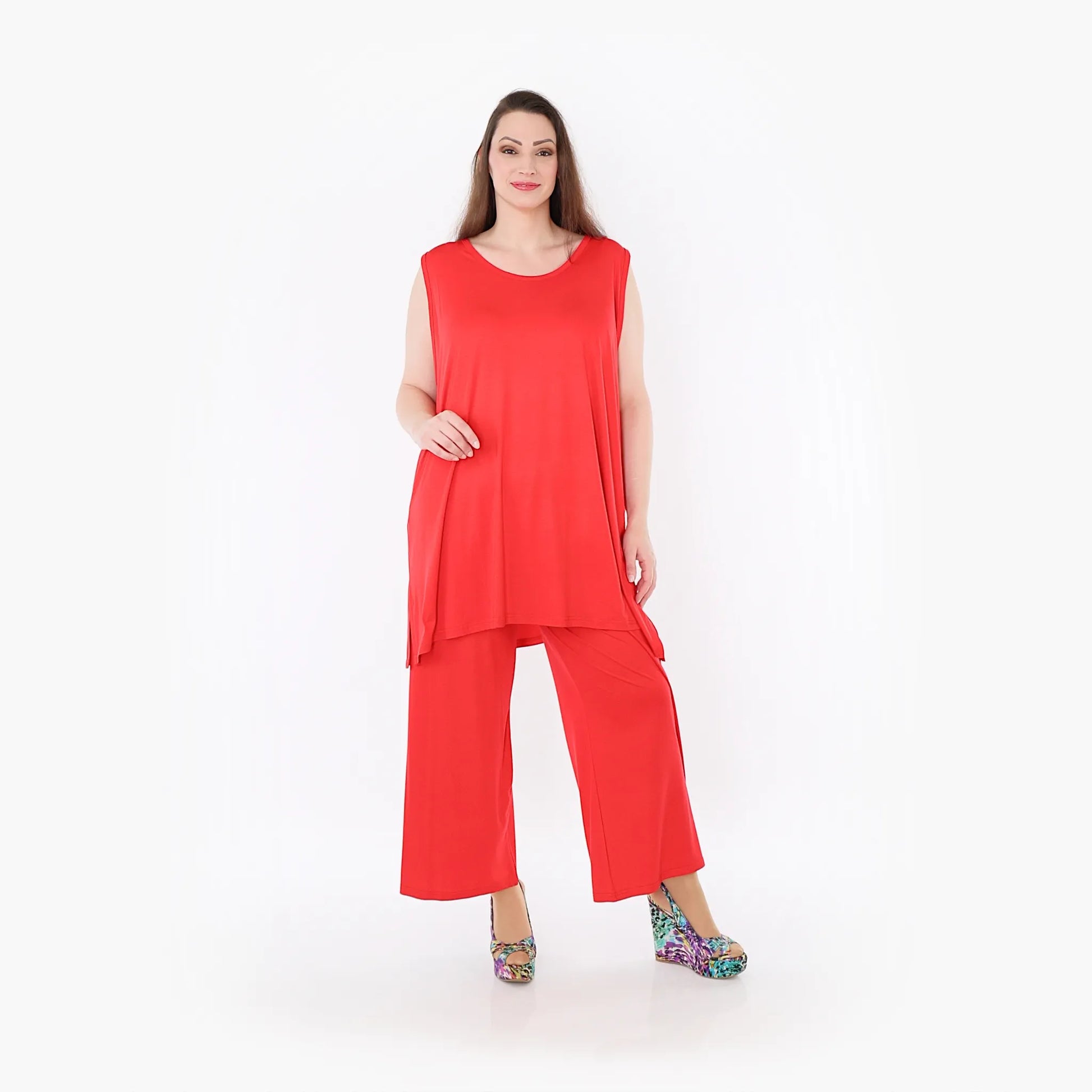  AKH Fashion Top in gerader Form, aus Viskose, 1233.06675, Rot, Ausgefallen, Zeitlos