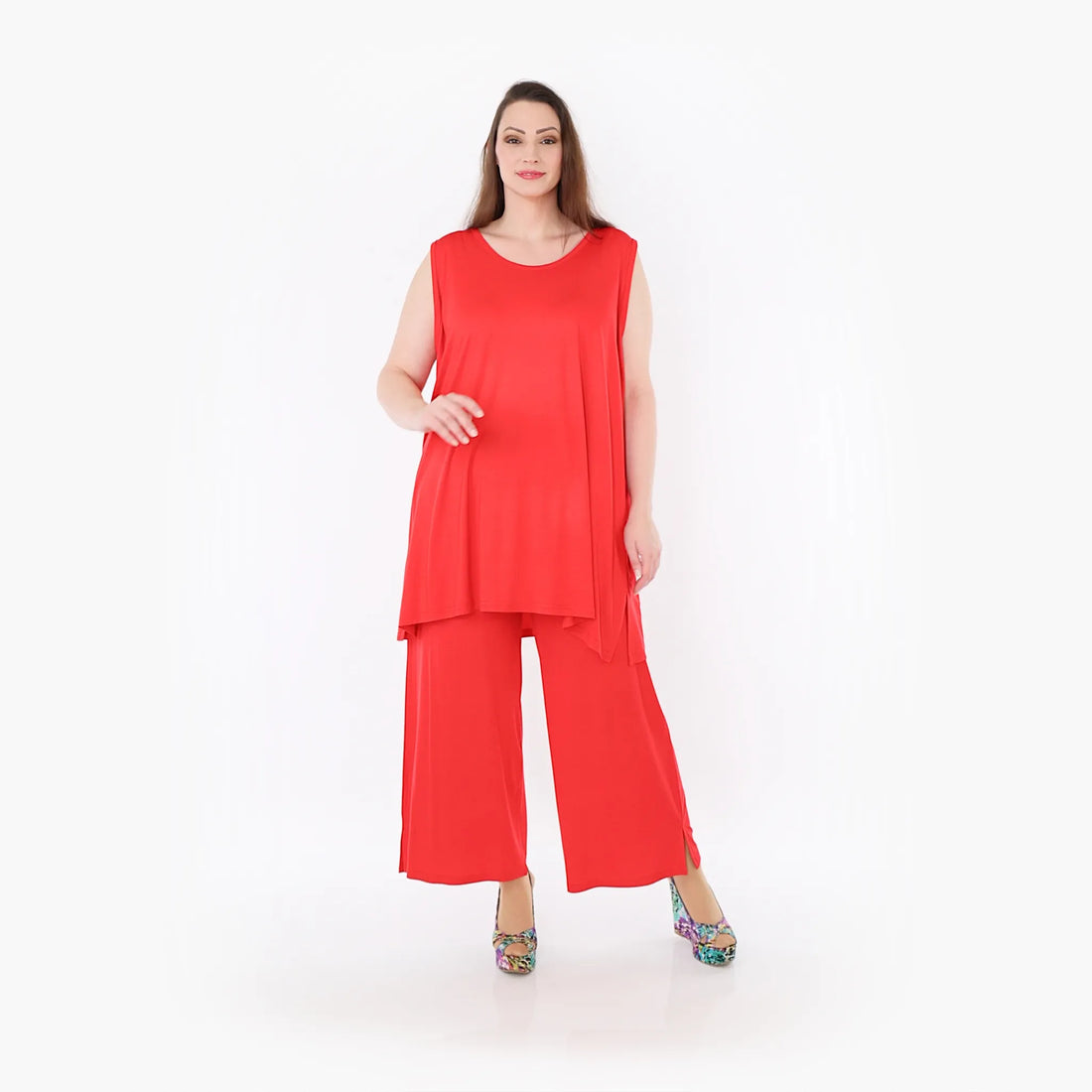  AKH Fashion Top in gerader Form, aus Viskose, 1233.06675, Rot, Ausgefallen, Zeitlos