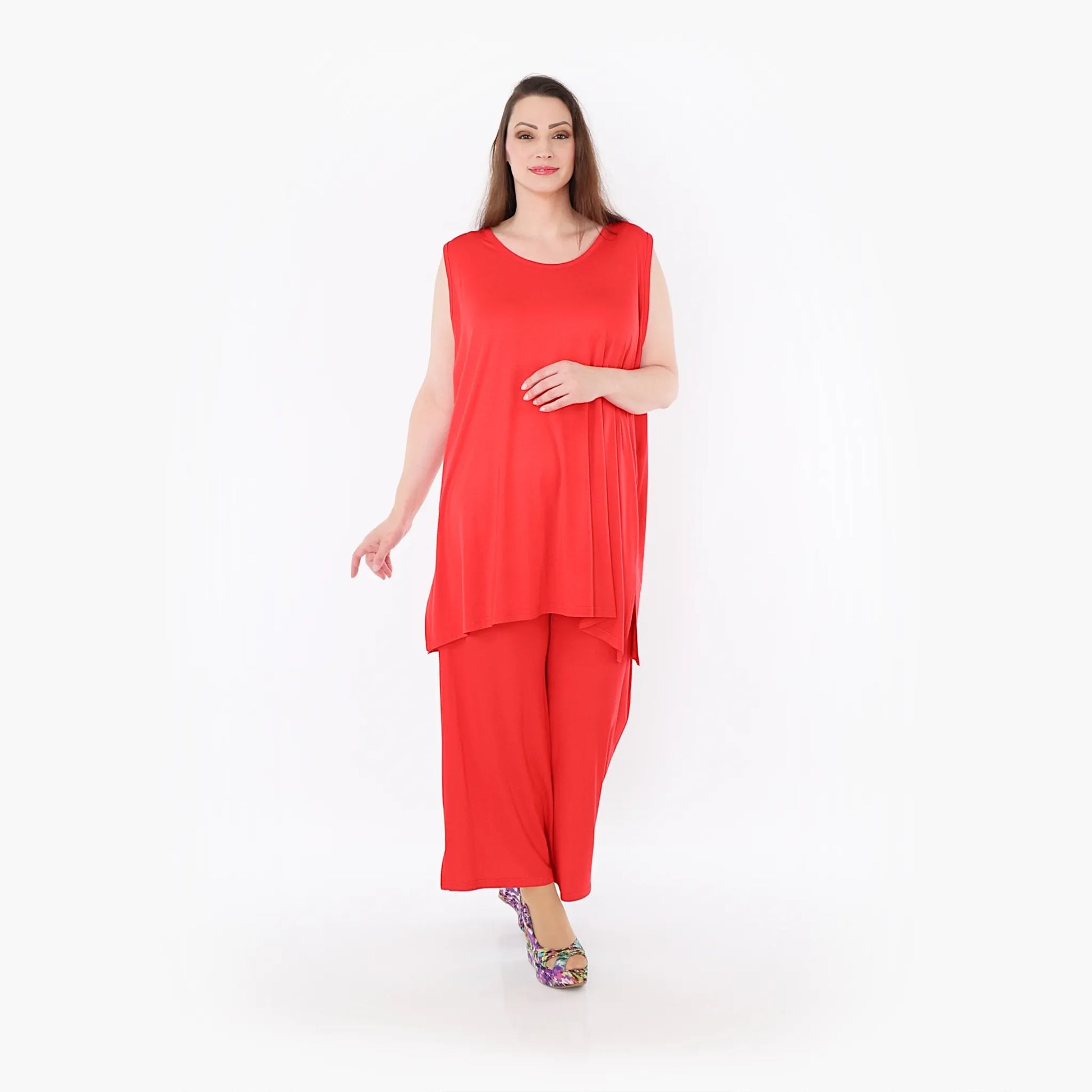  AKH Fashion Top in gerader Form, aus Viskose, 1233.06675, Rot, Ausgefallen, Zeitlos