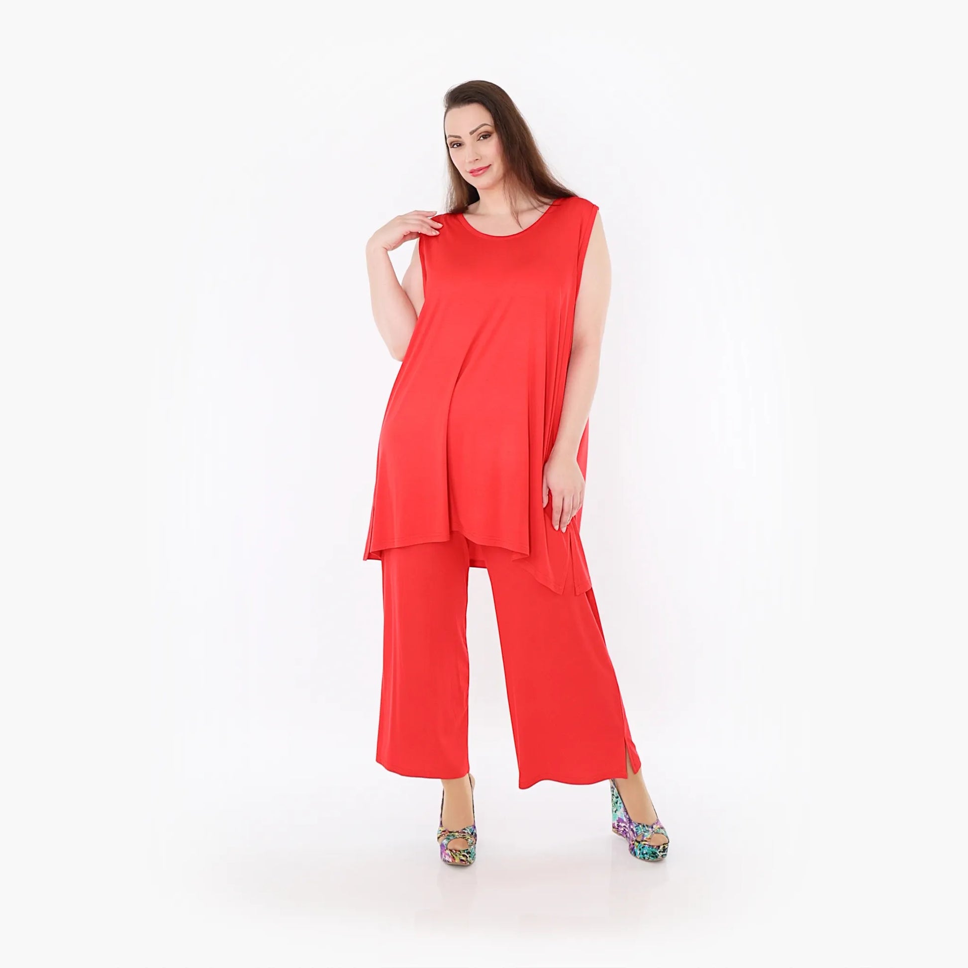  AKH Fashion Top in gerader Form, aus Viskose, 1233.06675, Rot, Ausgefallen, Zeitlos