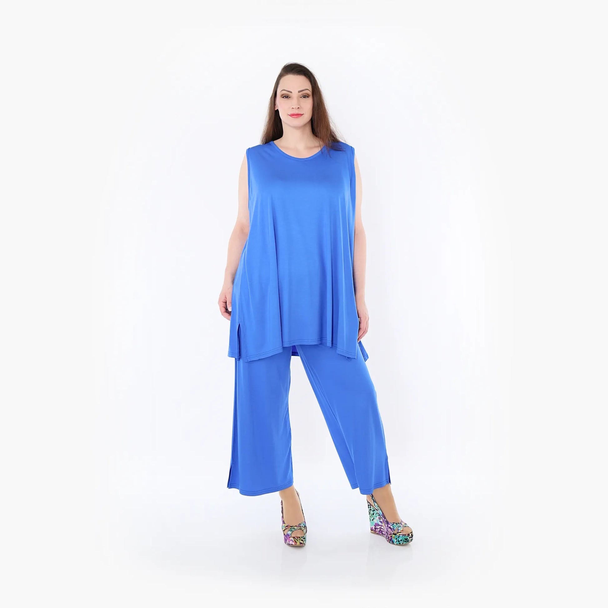  AKH Fashion Top in gerader Form, aus Viskose, 1233.06675, Royalblau, Ausgefallen, Zeitlos