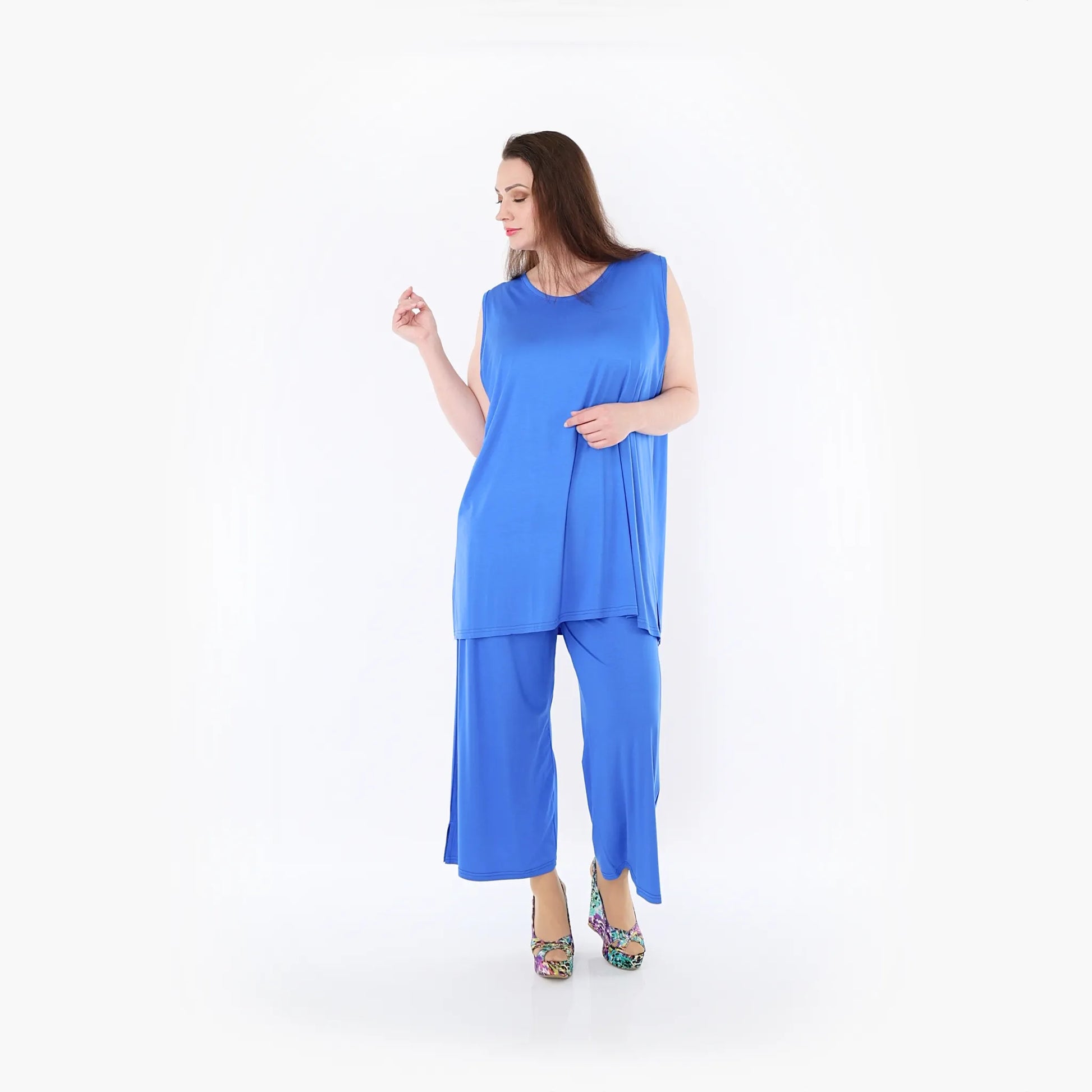  AKH Fashion Top in gerader Form, aus Viskose, 1233.06675, Royalblau, Ausgefallen, Zeitlos