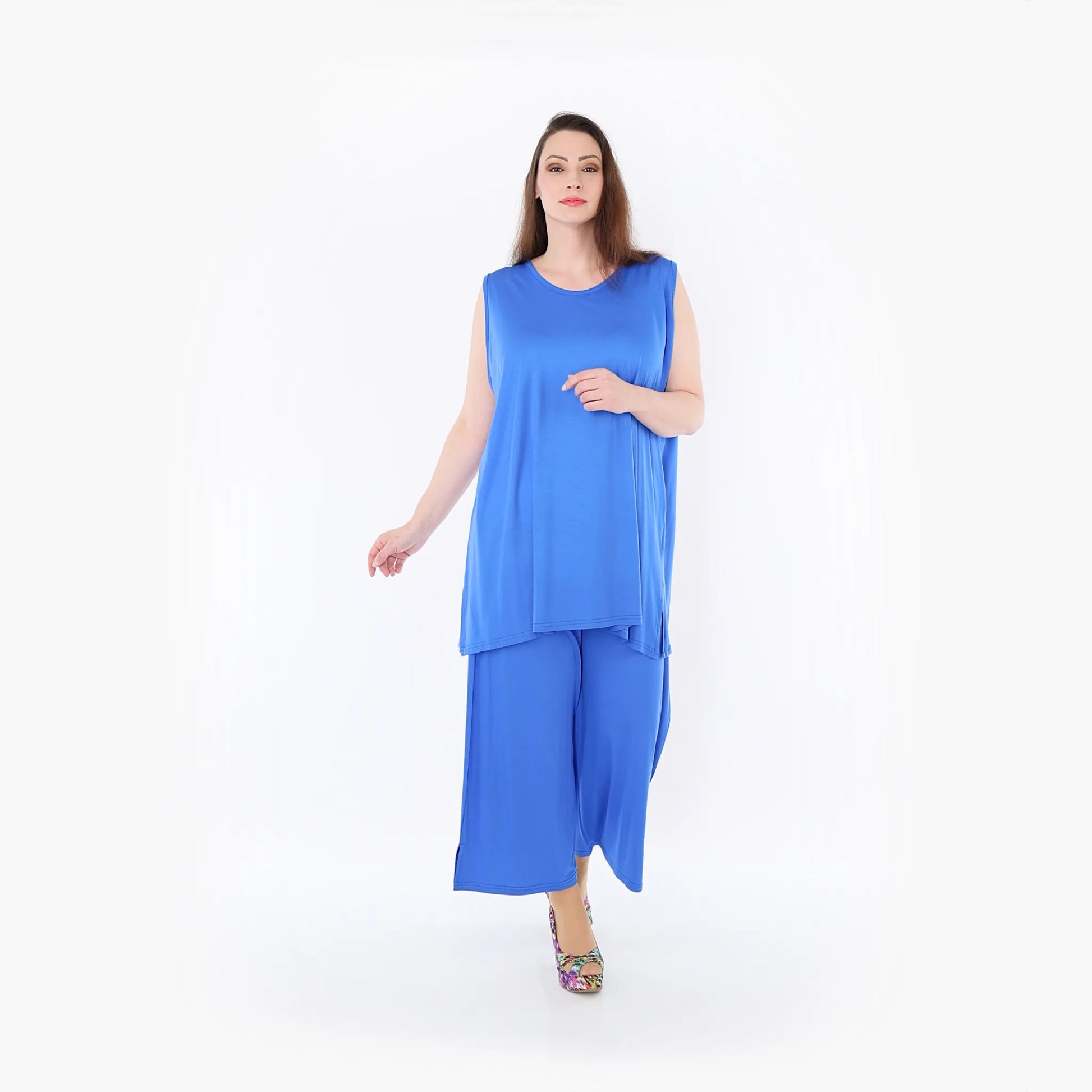  AKH Fashion Top in gerader Form, aus Viskose, 1233.06675, Royalblau, Ausgefallen, Zeitlos
