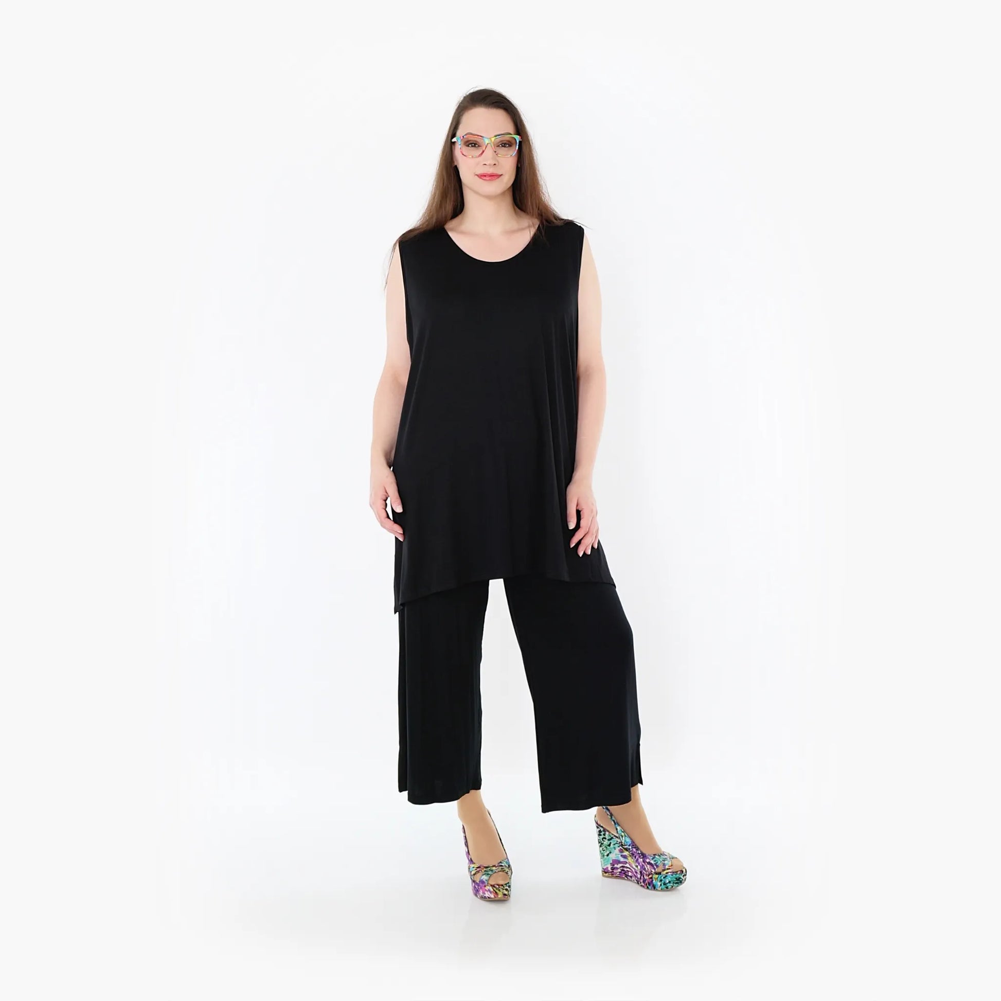  AKH Fashion Top in gerader Form, aus Viskose, 1233.06675, Schwarz, Ausgefallen, Zeitlos