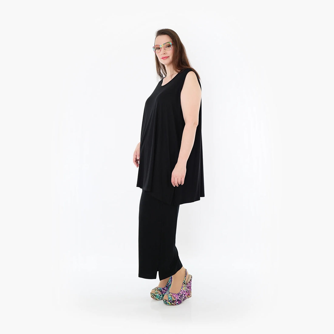  AKH Fashion Top in gerader Form, aus Viskose, 1233.06675, Schwarz, Ausgefallen, Zeitlos