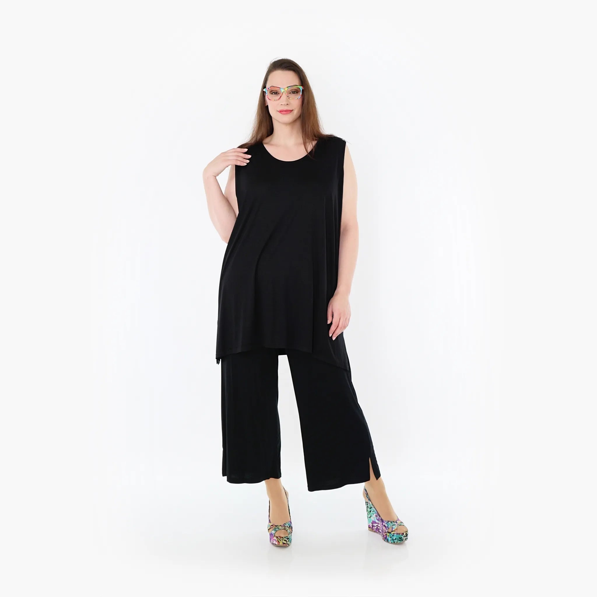 AKH Fashion Top in gerader Form, aus Viskose, 1233.06675, Schwarz, Ausgefallen, Zeitlos