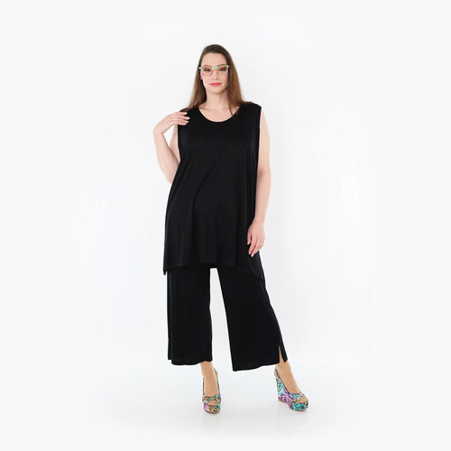 AKH Fashion Top in gerader Form, aus Viskose, 1233.06675, Schwarz, Ausgefallen, Zeitlos