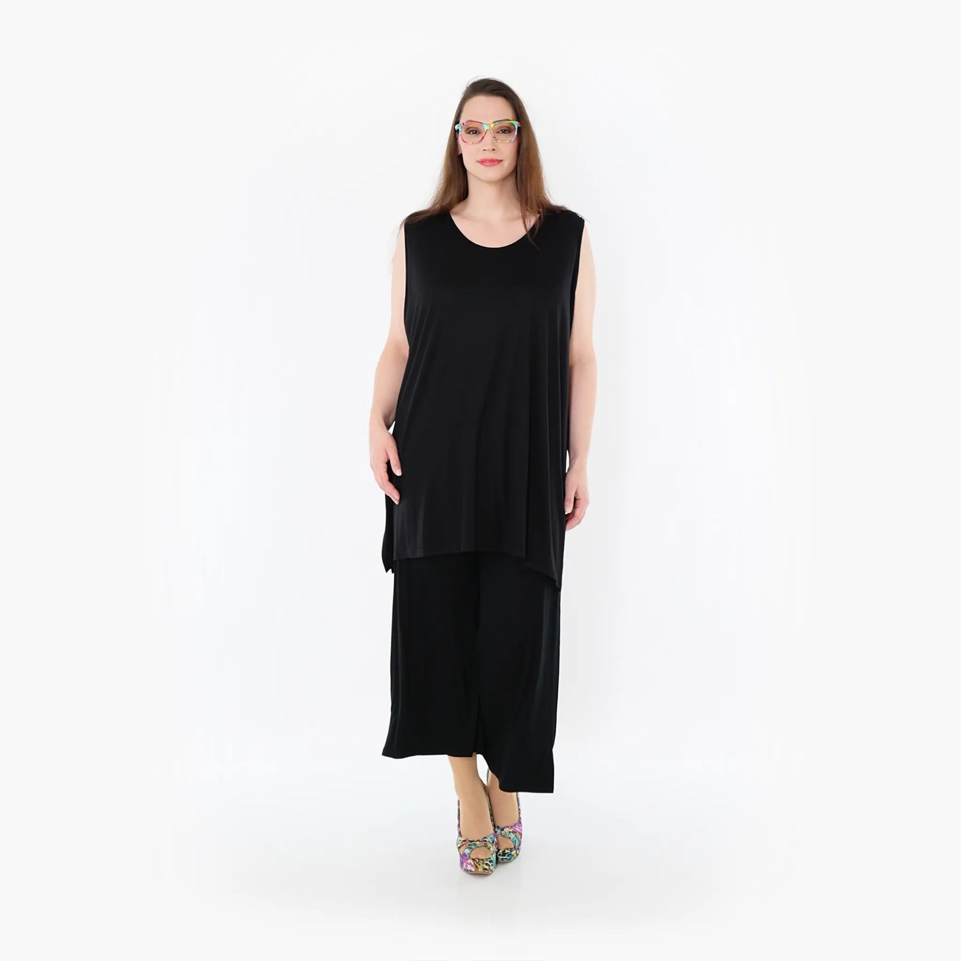  AKH Fashion Top in gerader Form, aus Viskose, 1233.06675, Schwarz, Ausgefallen, Zeitlos