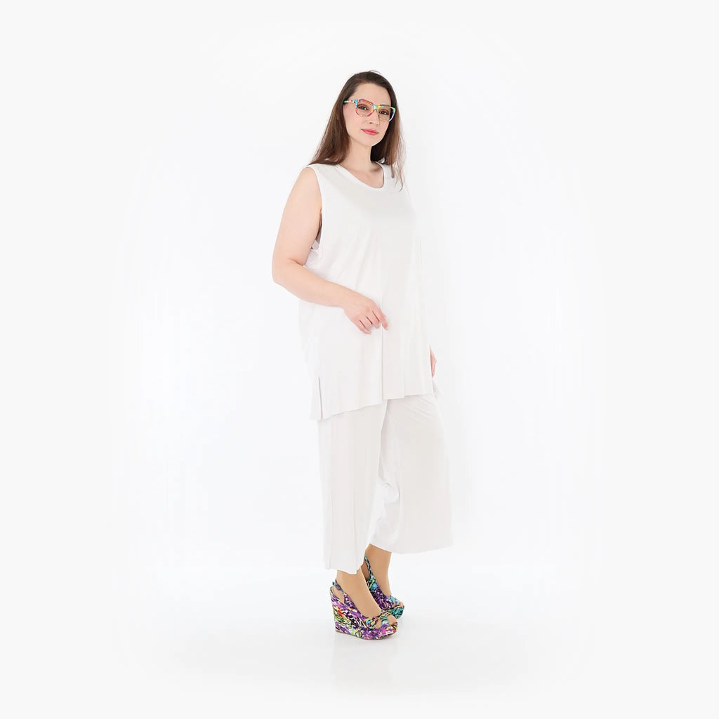  AKH Fashion Top in gerader Form, aus Viskose, 1233.06675, Weiß, Ausgefallen, Zeitlos