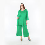  AKH Fashion Bigshirt in gerader Form, aus Viskose, 1233.07054, Grün, Ausgefallen, Zeitlos
