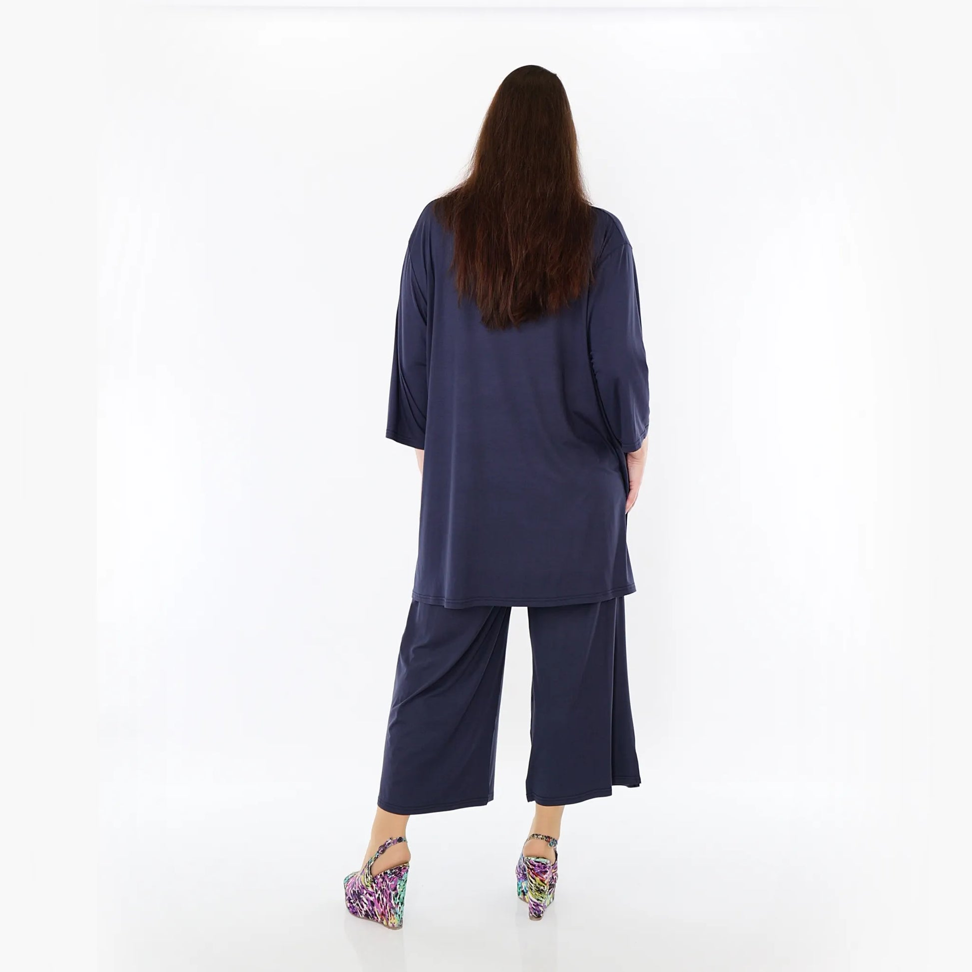  AKH Fashion Bigshirt in gerader Form, aus Viskose, 1233.07054, Marine, Ausgefallen, Zeitlos