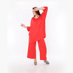  AKH Fashion Bigshirt in gerader Form, aus Viskose, 1233.07054, Rot, Ausgefallen, Zeitlos