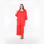  AKH Fashion Bigshirt in gerader Form, aus Viskose, 1233.07054, Rot, Ausgefallen, Zeitlos
