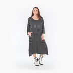  Ballonkleid von AKH Fashion aus Materialmix, 1289.06025, Schwarz/Weiß, Schick, Modern