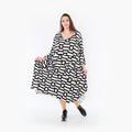  Ballonkleid von AKH Fashion aus Materialmix, 1314.06025, Weiß/Schwarz, Kariert, Schick