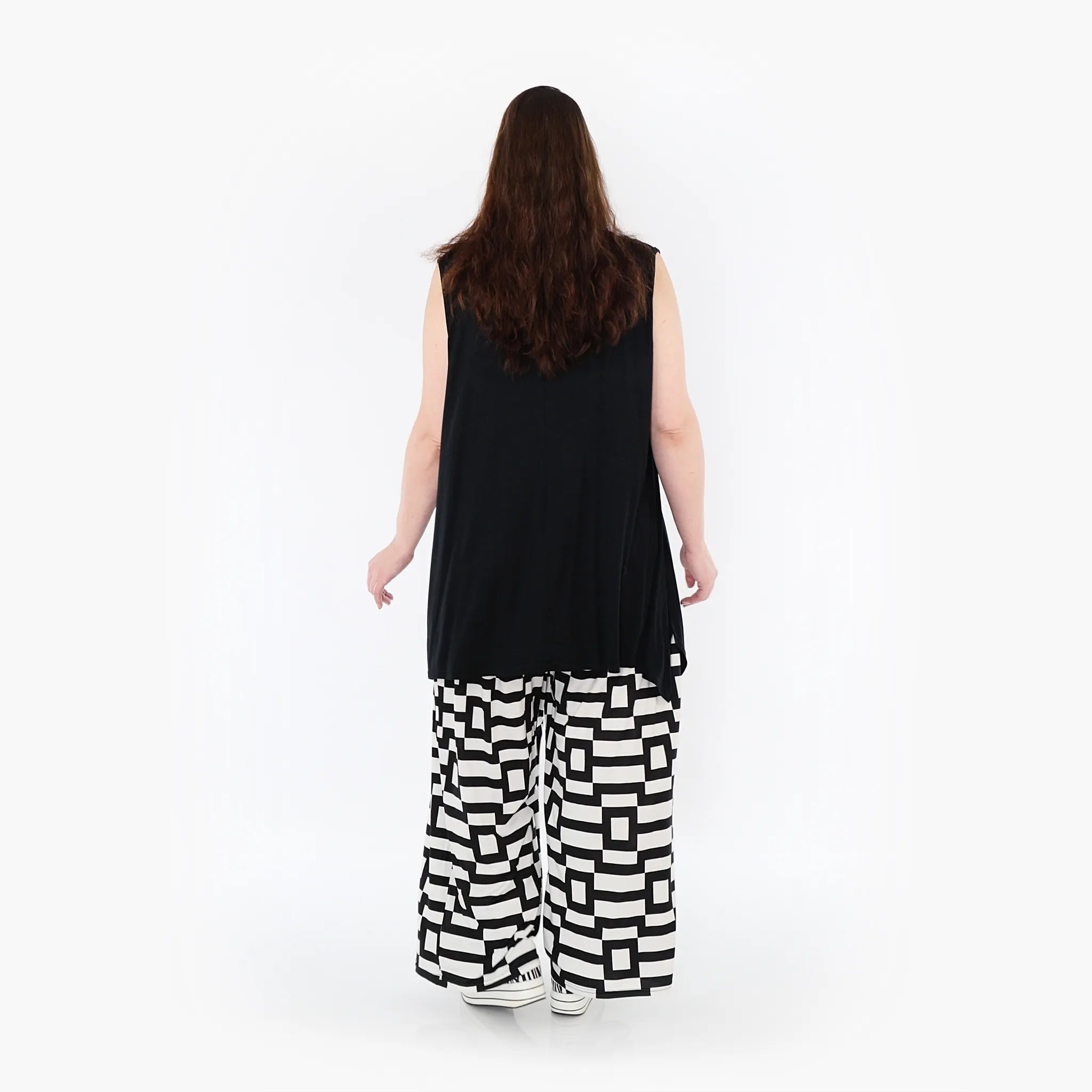  Marlene Hose von AKH Fashion aus Materialmix, 1314.06720, Weiß/Schwarz, Kariert, Schick