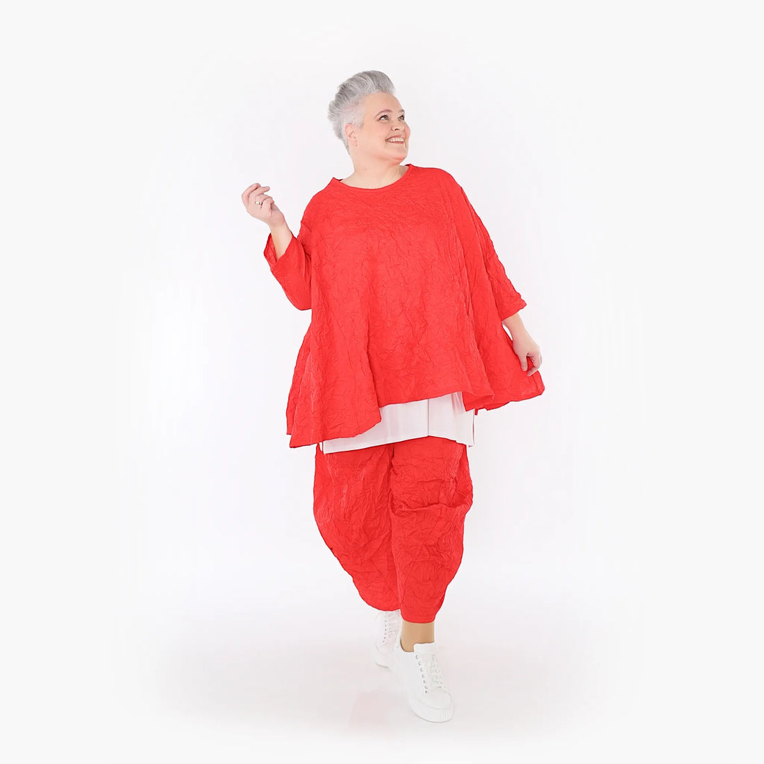  A-Form Bigshirt von AKH Fashion aus Materialmix, 1372.00593, Rot, Ausgefallen, Zeitlos