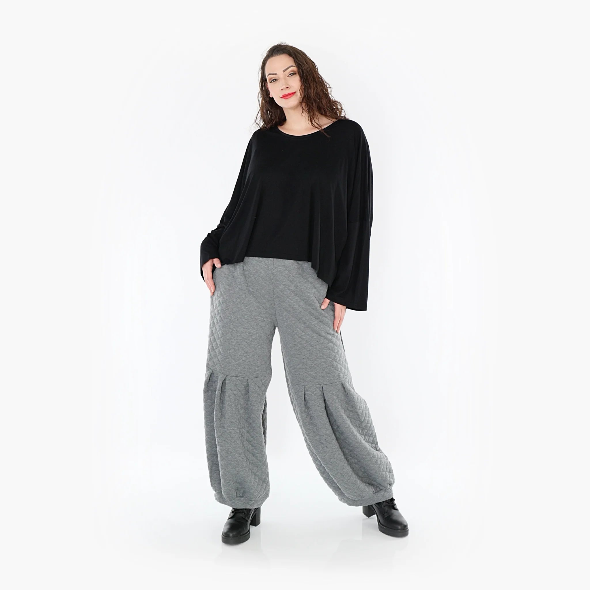  Ballonhose von AKH Fashion aus Materialmix, 1394.06974, Grau, Schick, Modern, Bequem