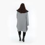  Ballonmantel von AKH Fashion aus Materialmix, 1394.07002, Grau-Schwarz, Schick, Modern