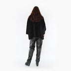  AKH Fashion Bigshirt in kastiger Form, aus Polyester, 1413.03091, Schwarz, Schick, Modern