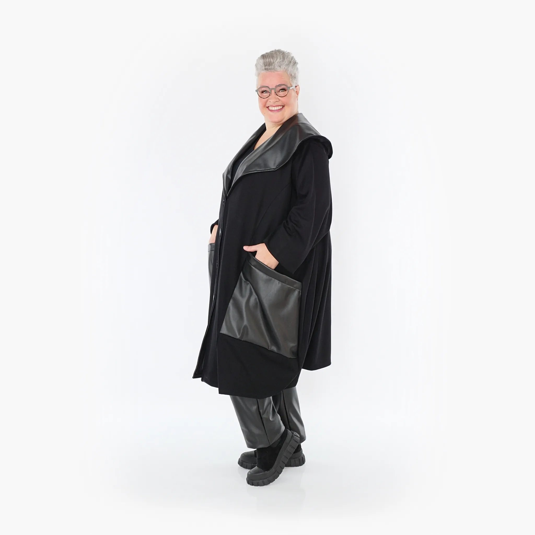  Ballonmantel von AKH Fashion aus Polyester, 1414.07002, Schwarz, Schick, Modern, Bequem
