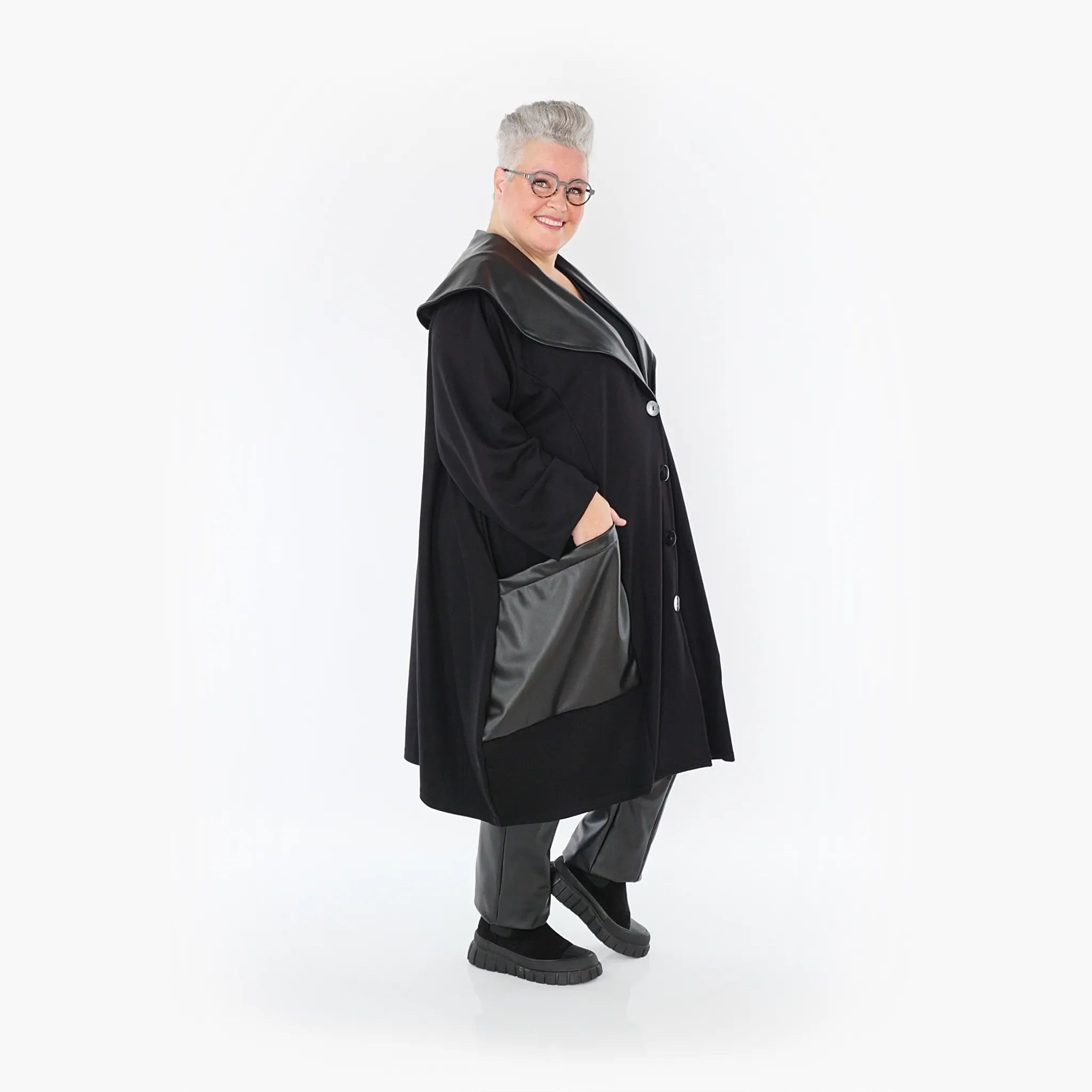  Ballonmantel von AKH Fashion aus Polyester, 1414.07002, Schwarz, Schick, Modern, Bequem
